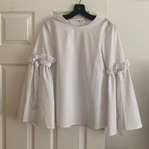 Cupio White Bell Sleeve Blouse
